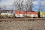 An LRS boxcar.  Grafitti is blocking the car number though.